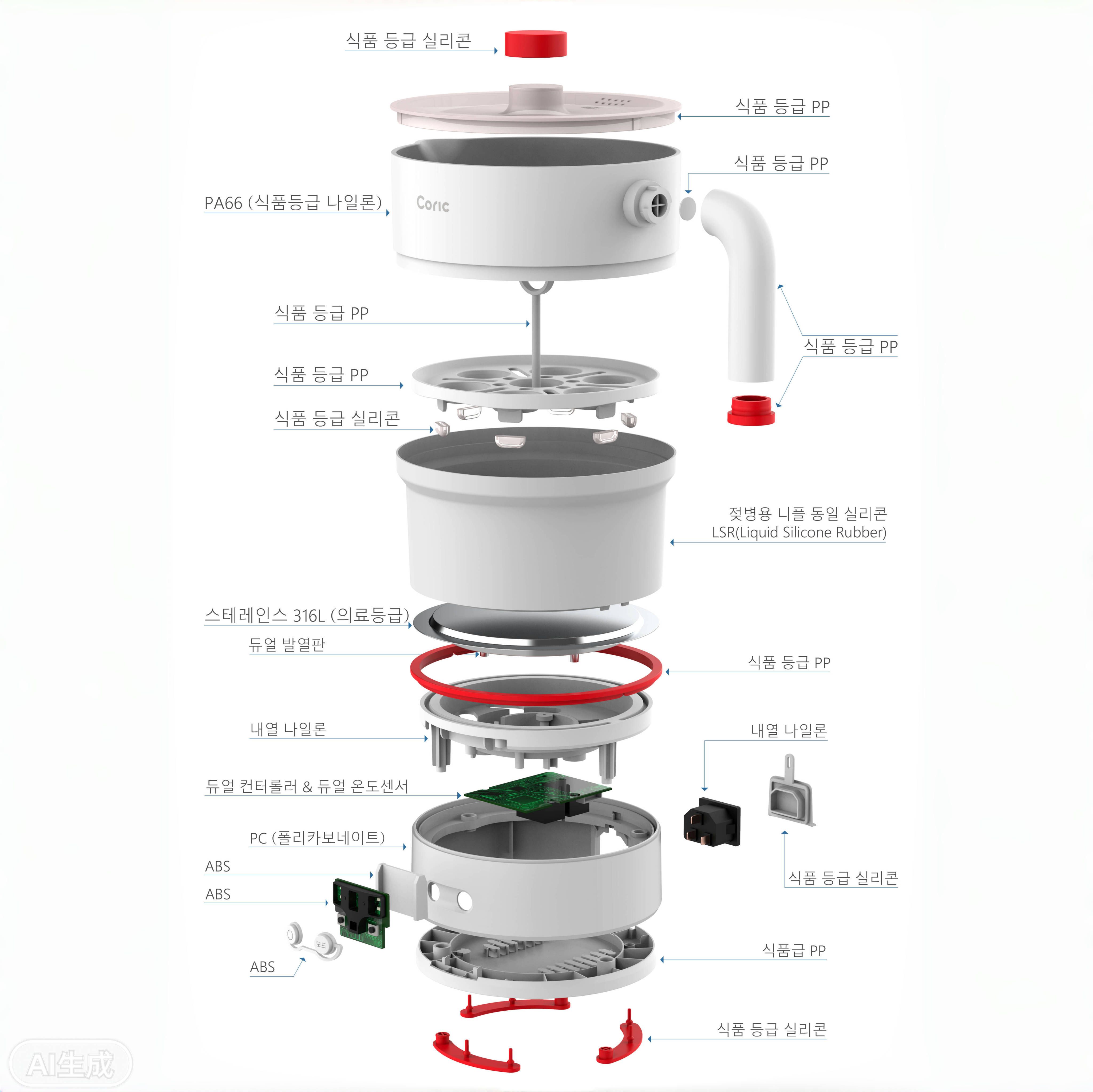 접이식 멀티 쿠커 전기 포트 스마트 여행용 휴대용 차박 미니 전기냄비