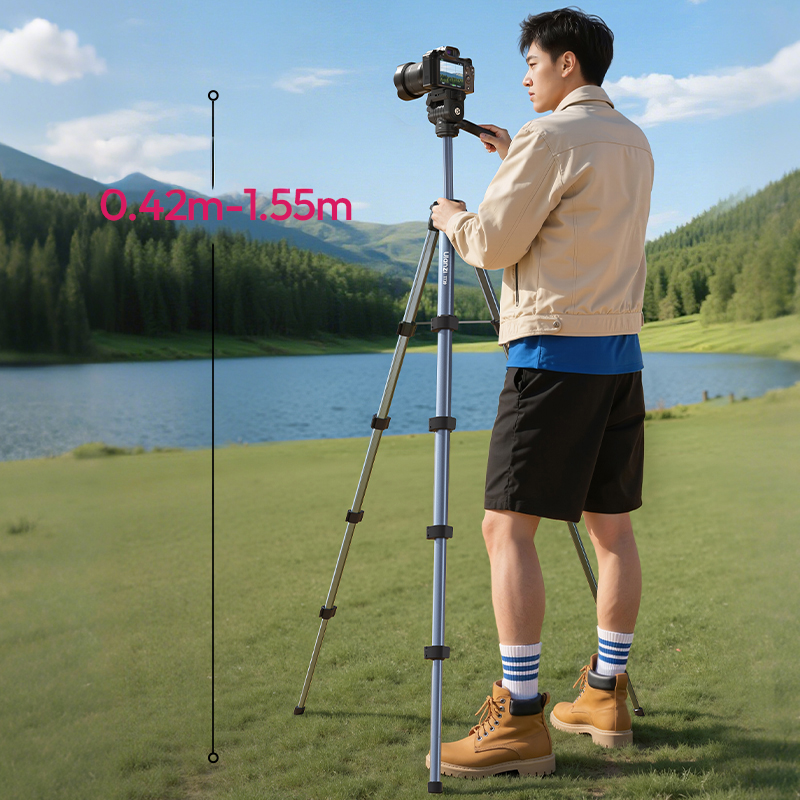 울란지 TT39 DSLR 미러리스 카메라 스마트폰 여행용 휴대용 경량 비디오 삼각대 - 상세 이미지 3