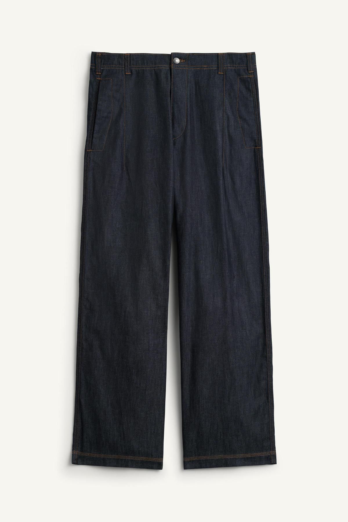 자라 와이드핏 데님 팬츠 6045/721 BLUE - 상품 이미지