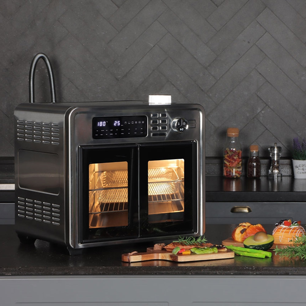 러브포 보이는 에어프라이어 대용량 28L 양문형 유리 전기 오븐 회전형