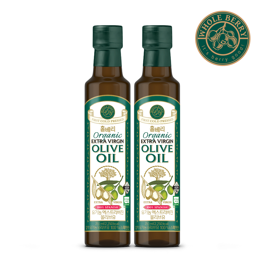 홀베리 유기농 엑스트라버진 올리브유 250ml, 2개 - 상세 이미지 2