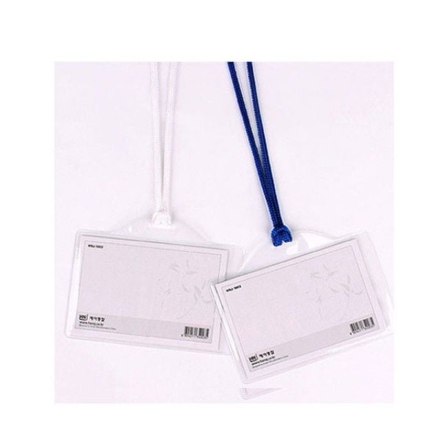 하나제이 목걸이끈명찰 110x72mm 가로형 민자 백색 - 상품 이미지