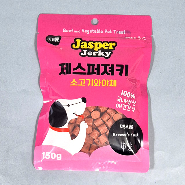 아침애 제스퍼 져키 국내생산 간식 소고기와야채, 150g, 1개 - 상품 이미지