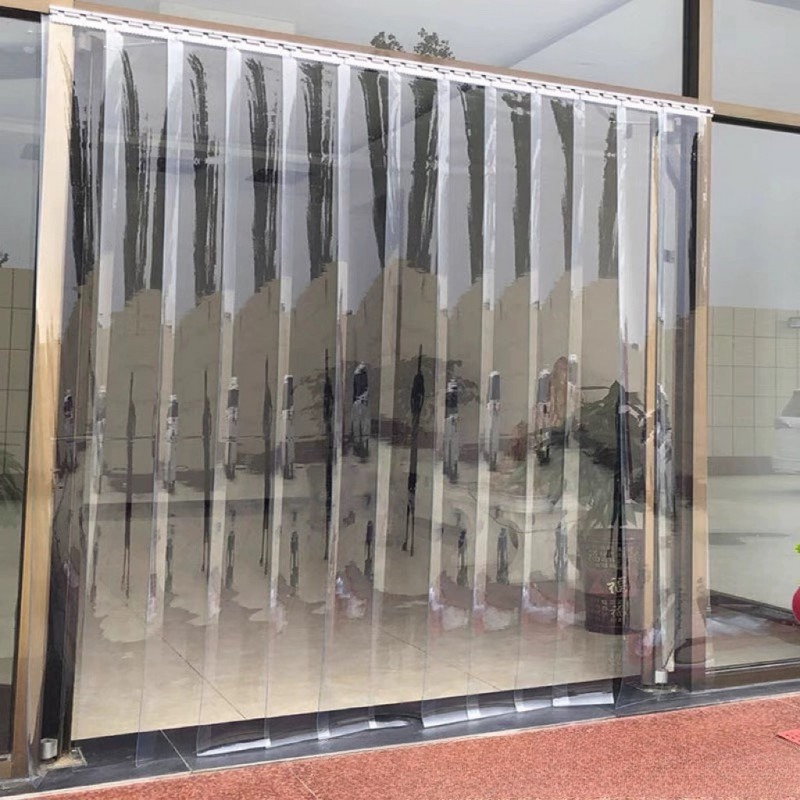 pvc 비닐중문 방한 우레탄커텐 커튼 방풍비닐문 업소용 투명 방한 가림막  업소 문발 - 상품 이미지