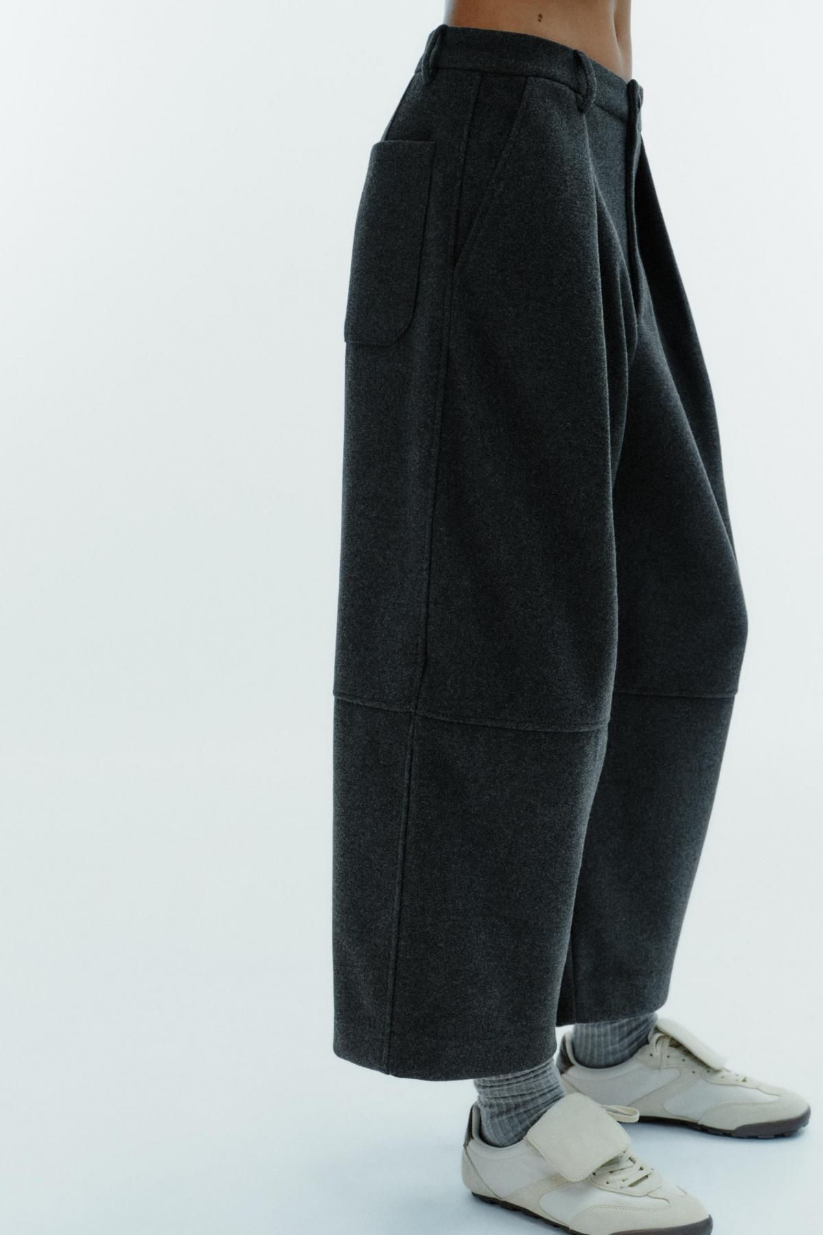자라 와이드 테크니컬 벌룬 슬랙스 팬츠 1255/576 DARK GREY - 상품 이미지