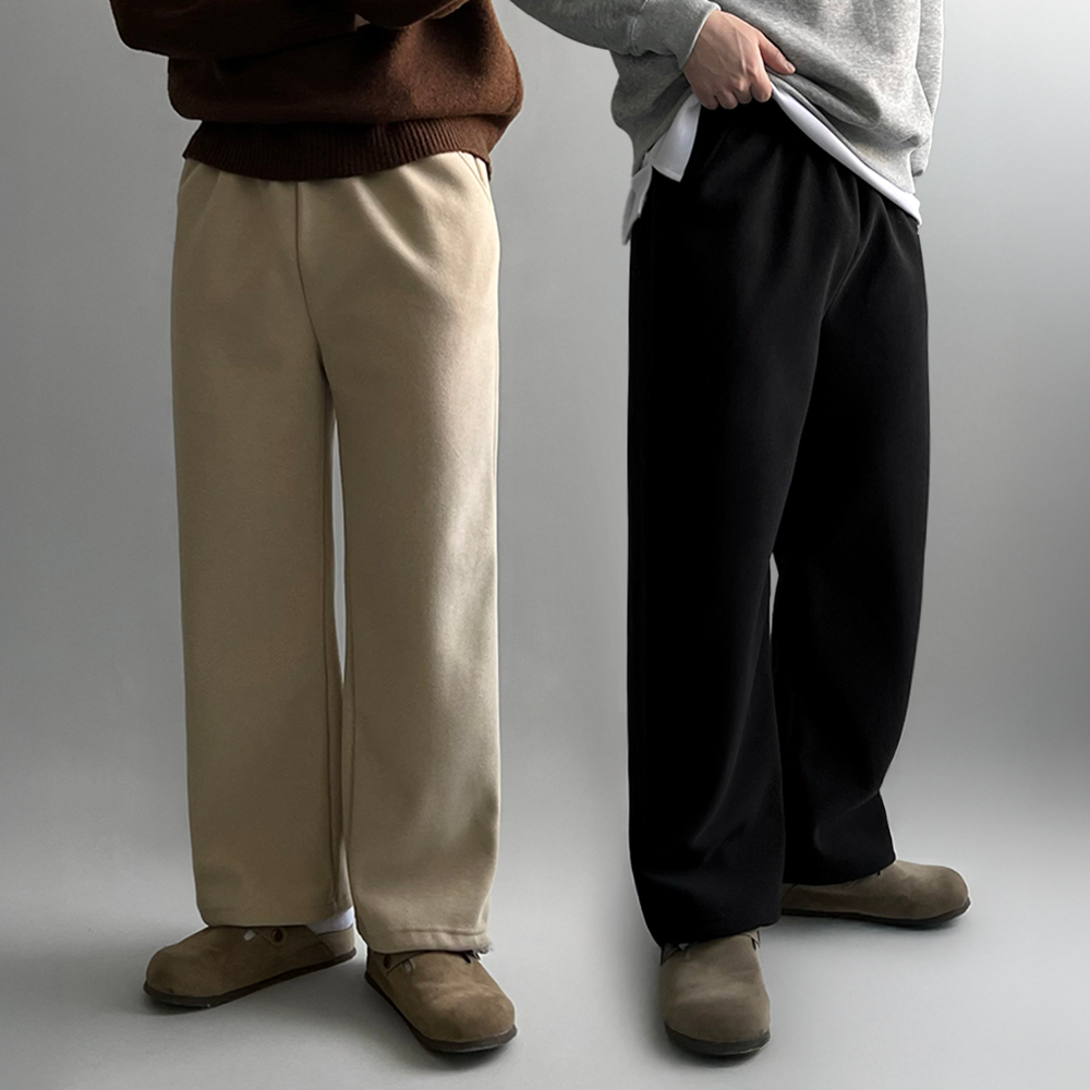 1+1 기모스판바지 남자융기모바지 남자밴딩와이드팬츠 제품 이미지