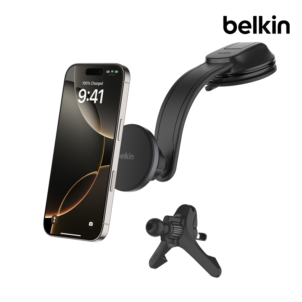 벨킨 Qi2 15W 차량용 고속 무선 충전기 송풍구 대시보드 호환 마그네틱 충전 거치대 WIC012