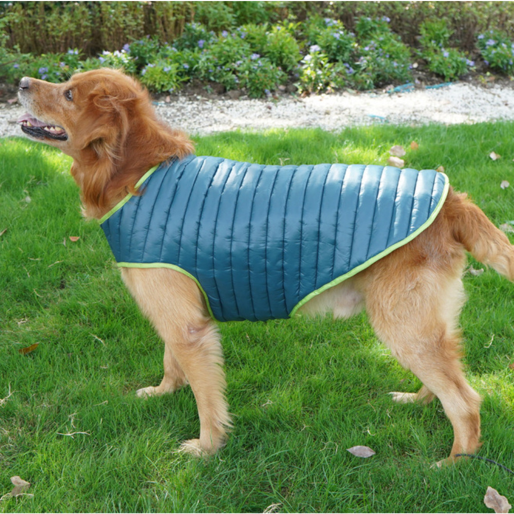 위드레오 대형견 패딩 강아지 겨울옷 강아지 고양이 패딩조끼 양면 경량 레드그레이 S