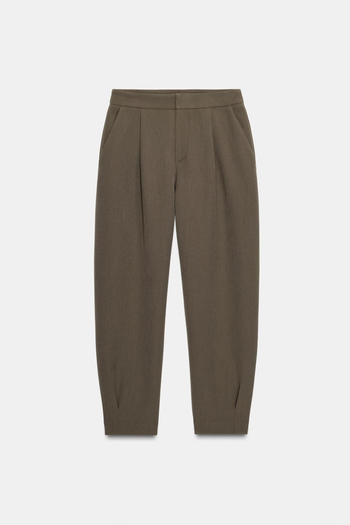 자라 테크니컬 플리츠 캐롯 슬랙스 팬츠 8372/146 LIGHT KHAKI - 상세 이미지 5