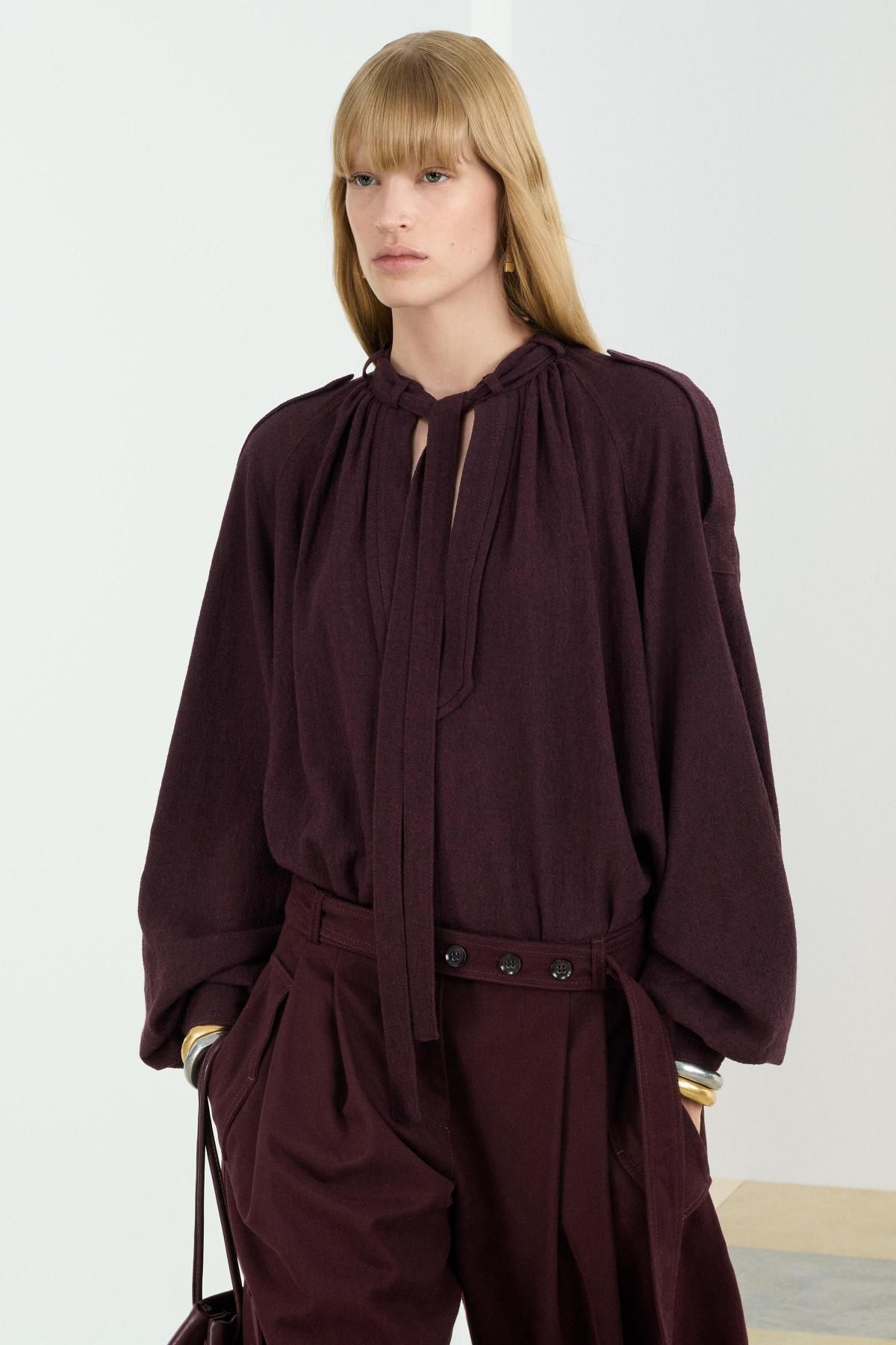자라 테크니컬 와이드 카고 팬츠 버건디 4088/903 AUBERGINE - 상세 이미지 4
