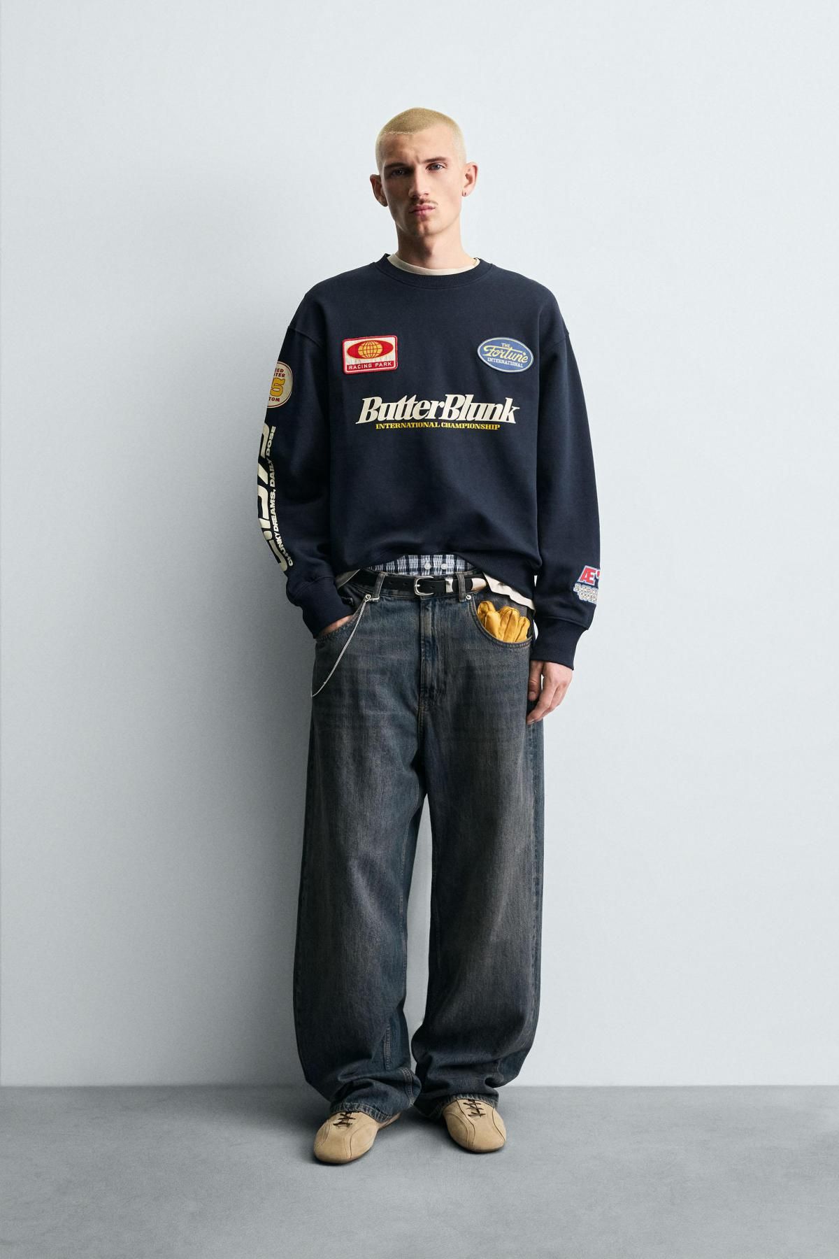 자라 패치 라운드넥 스웨트셔츠 0962/397 NAVY BLUE - 상세 이미지 2