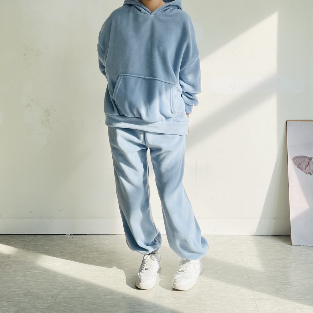 기모 후리스세트 트레이닝세트 후드 조거 트레이닝셋업 엄마등원룩 - 상품 이미지