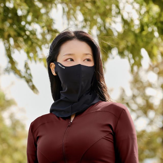 노멀라이프 기모 골프 마스크 오토바이 자전거 방한 넥워머 스포츠 자외선 차단 바람막이 블랙 S