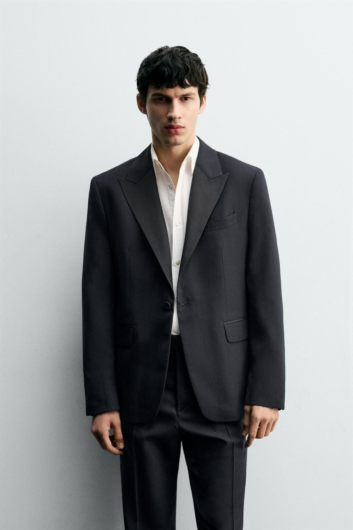 자라 울 블렌드 테일러드 디너 재킷 9380/004 NAVY BLUE - 상세 이미지 3