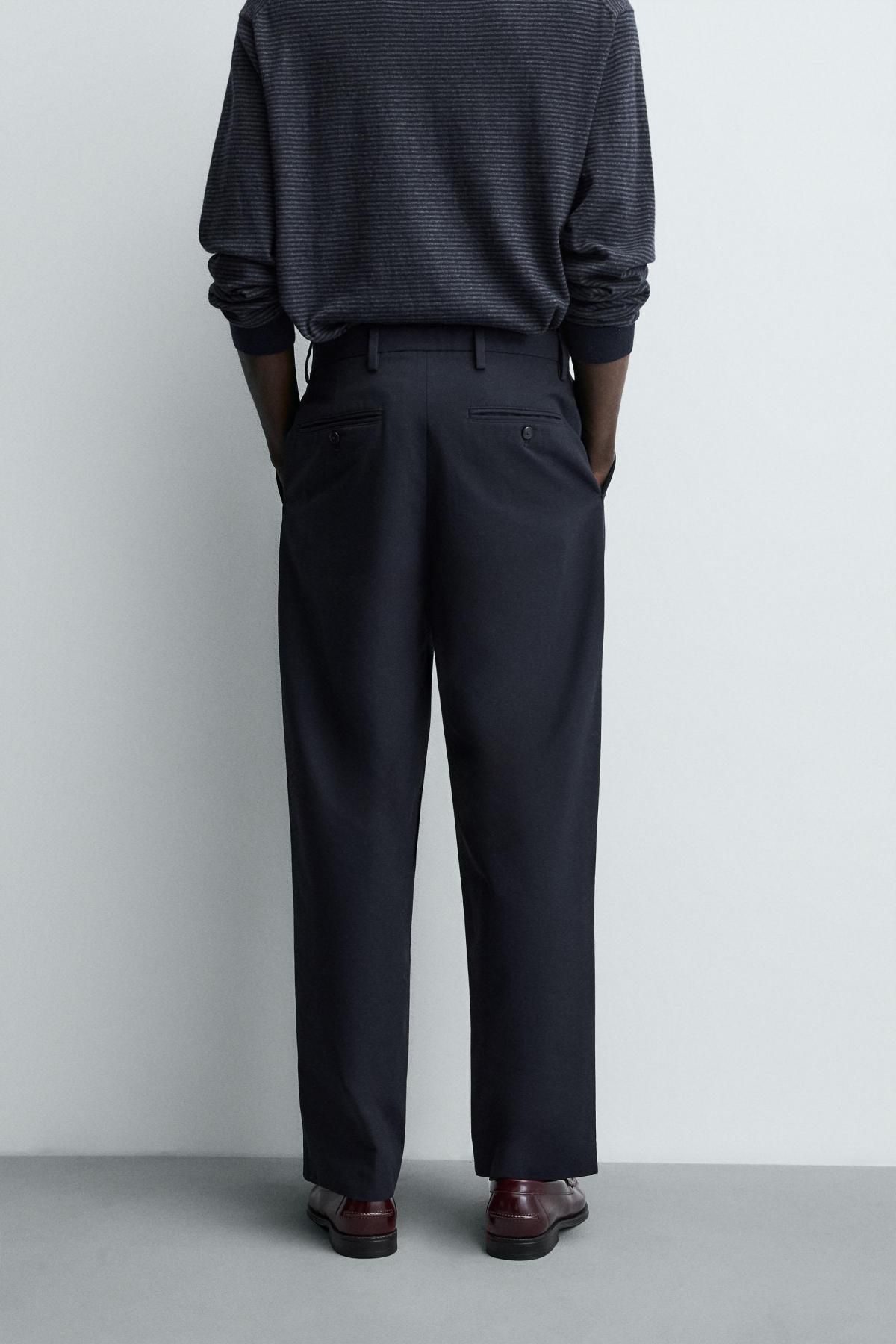 자라 클래식 스트레이트핏 슬랙스 팬츠 5884/511 NAVY BLUE - 상세 이미지 3