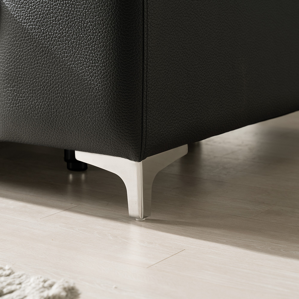 보루네오 베로나 이태리 통가죽 천연면피 소가죽 소파 3.5인용+스툴