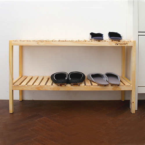 현관 신발장 오픈형 사무실 학원 원룸 DIY 선반 800x260x500mm, 2단, 원목