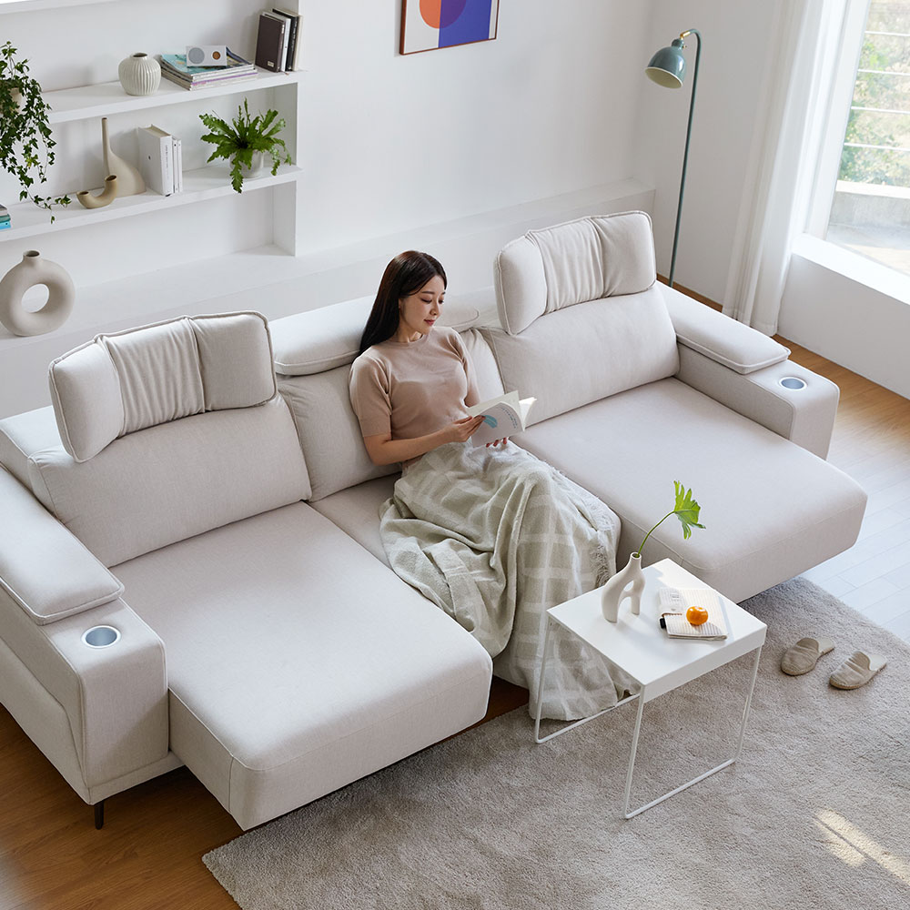 모던홈즈 스너글 패브릭 슬라이딩 모션 리클라이너 4인 소파