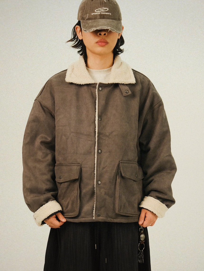 冬おすすめ/注文暴走] SL Suede Fleece Mustang Jacket | 세미카지