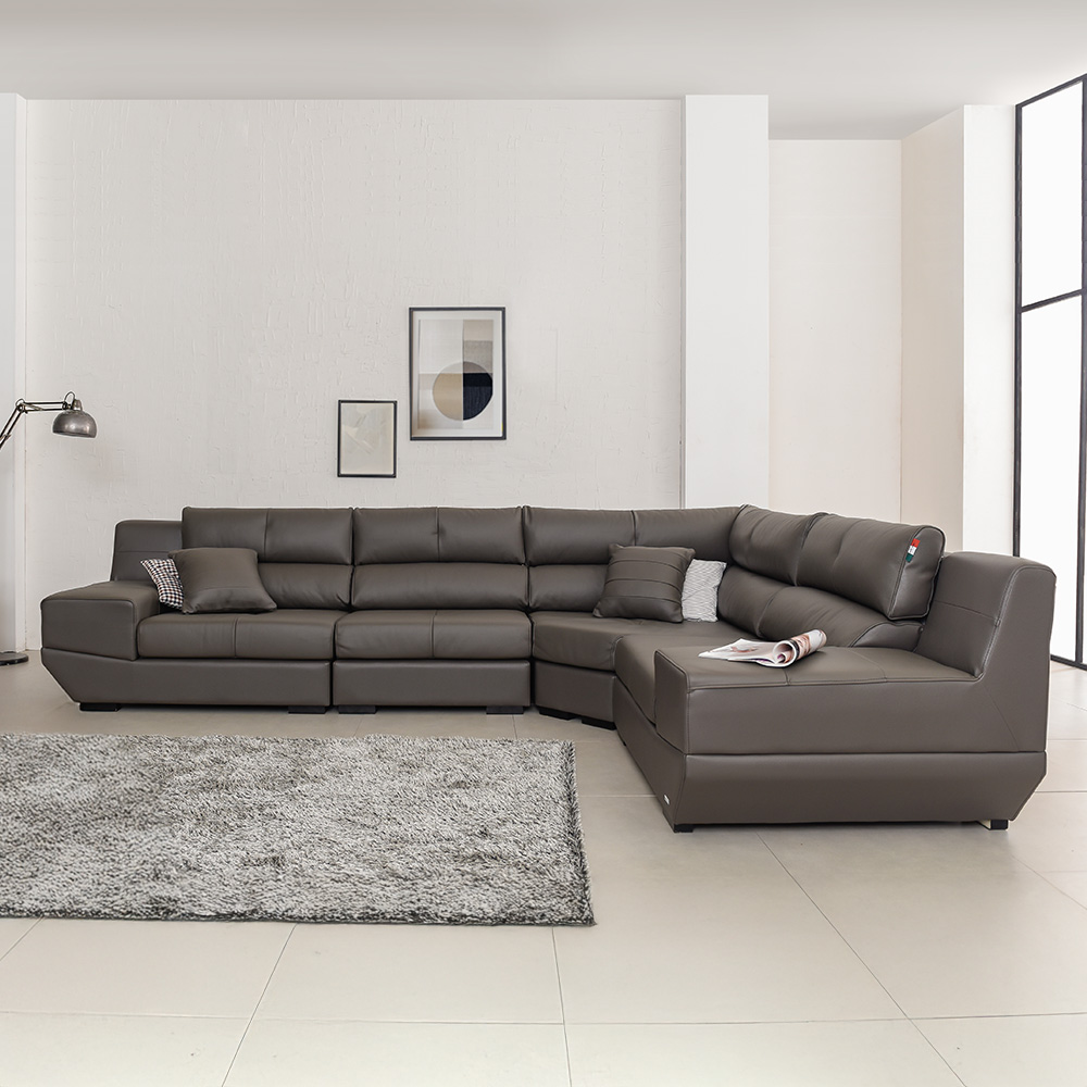 보루네오 피렌체 이태리 천연통가죽 소가죽 소파 6인용 코너형