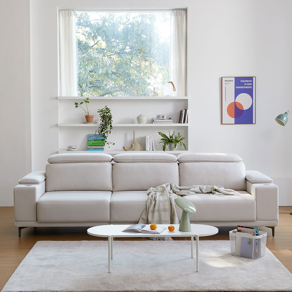 모던홈즈 스너글 패브릭 슬라이딩 모션 리클라이너 4인 소파