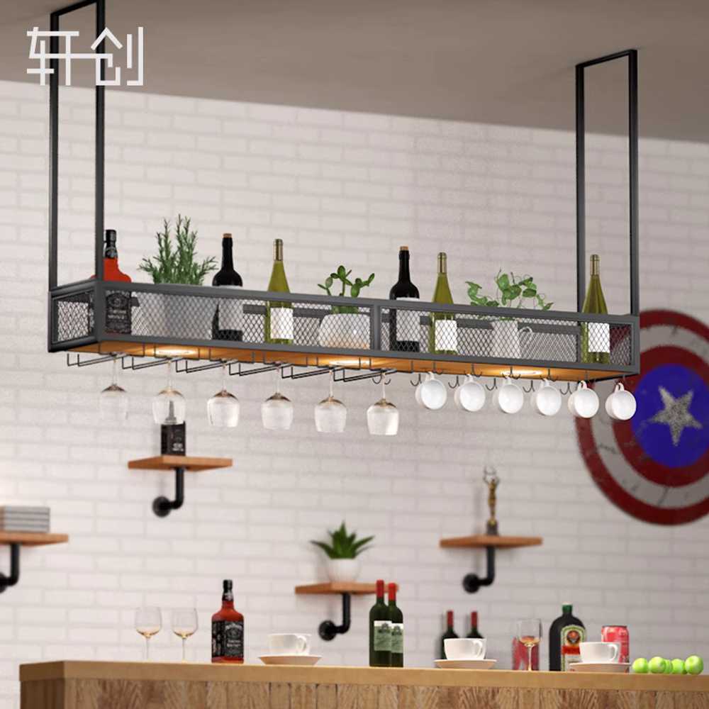 천장 와인랙 진열대 걸이 와인잔 보관 양주 진열장 바 80cm - 상세 이미지 3