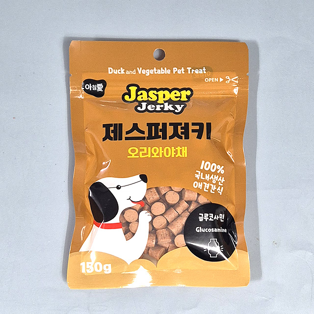 아침애 제스퍼 져키 국내생산 간식 오리와야채, 150g, 1개 - 상품 이미지