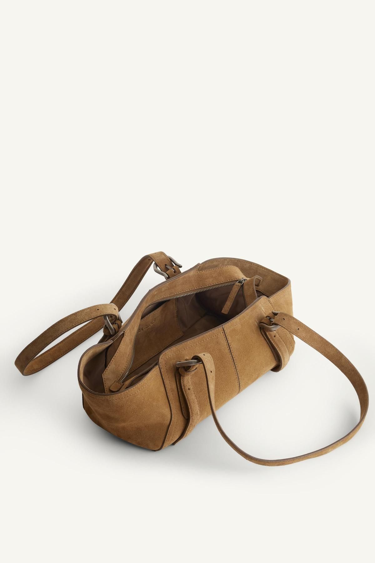 자라 베이직 레더 롱 숄더백 6492/610 MEDIUM BROWN - 상세 이미지 5