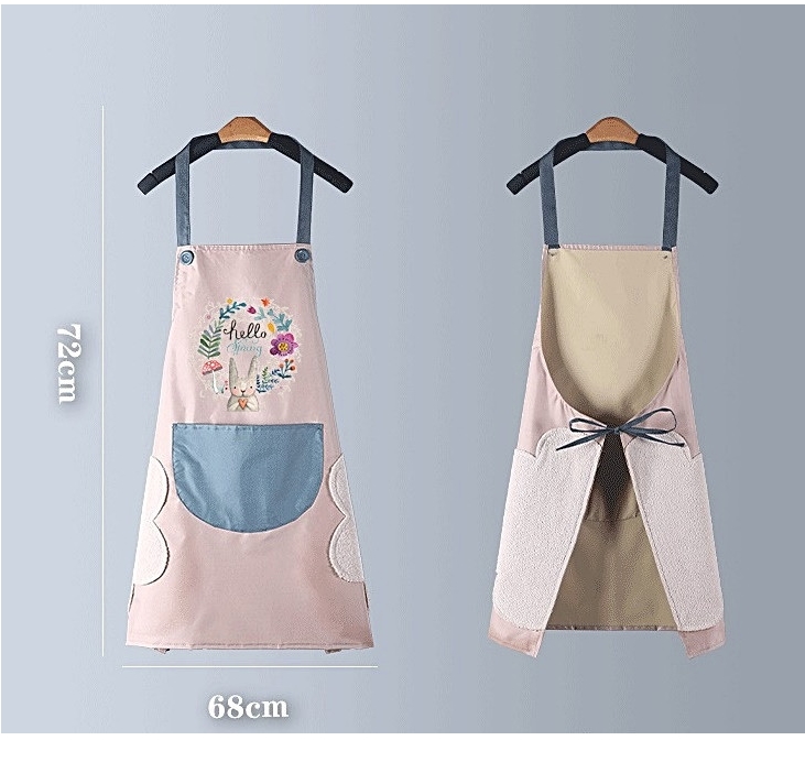 손닦는 앞치마 주방 카페 식당용 방수 앞치마 포켓 편한 비닐 이미지 8