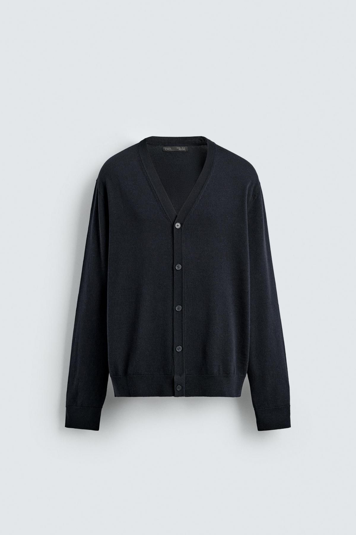 자라 울 라이트 브이넥 가디건 6674/336 DARK NAVY - 상품 이미지