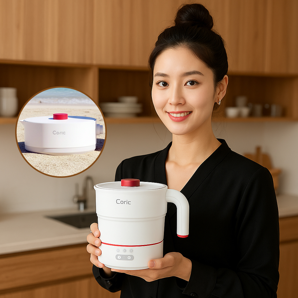 접이식 멀티 포트 전기 쿠커 스마트 여행용 휴대용 차박 미니 전기냄비 - 메인 이미지