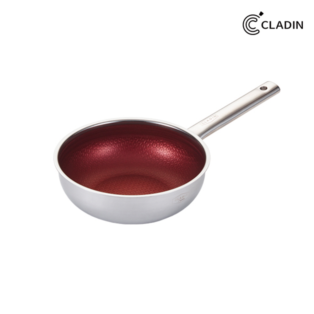 클래딘 인덕션 직화 IH 통3중 스텐 유리뚜껑 베네핏 코팅 궁중팬 20cm, 레드 - 상세 이미지 4