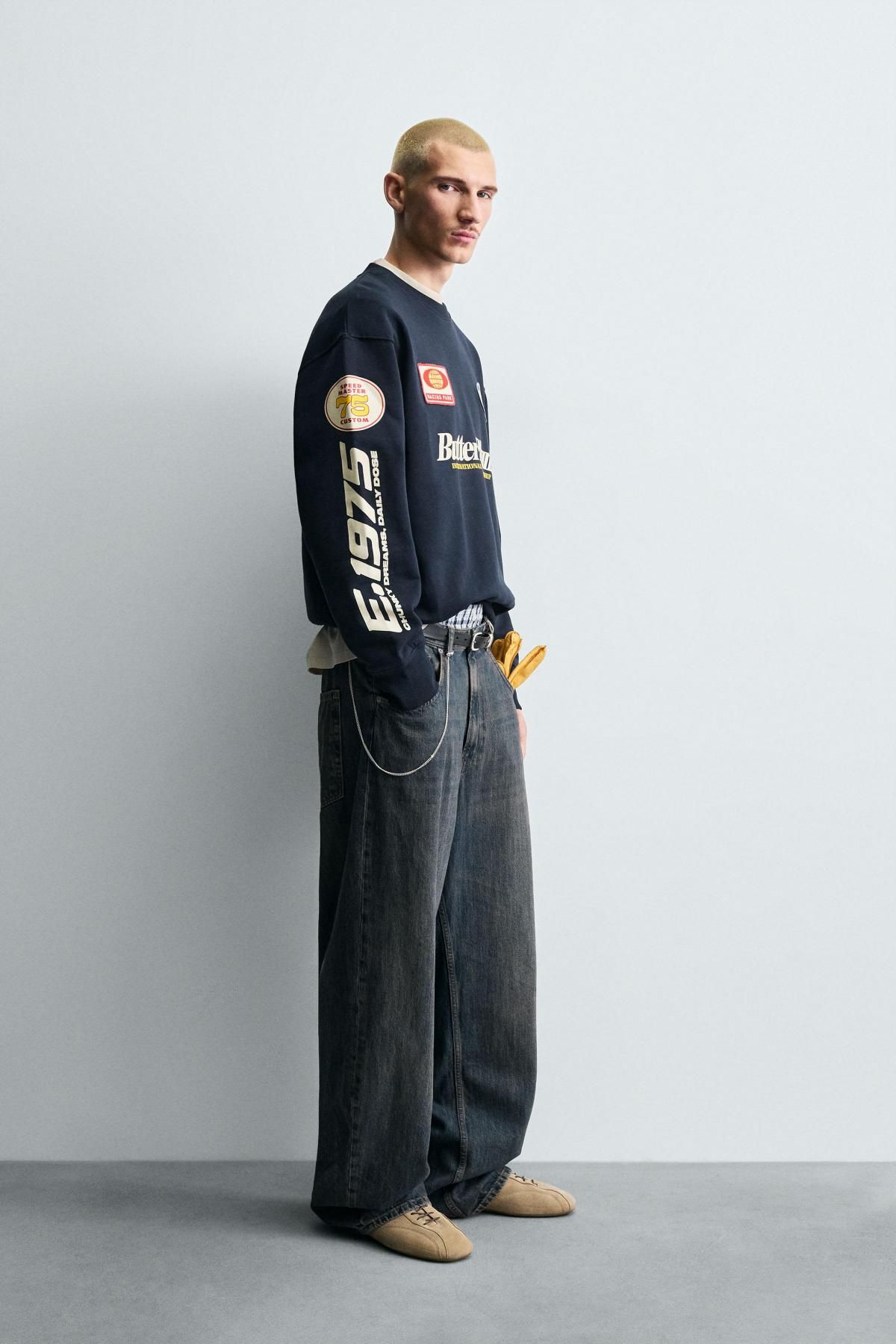 자라 패치 라운드넥 스웨트셔츠 0962/397 NAVY BLUE - 상세 이미지 5
