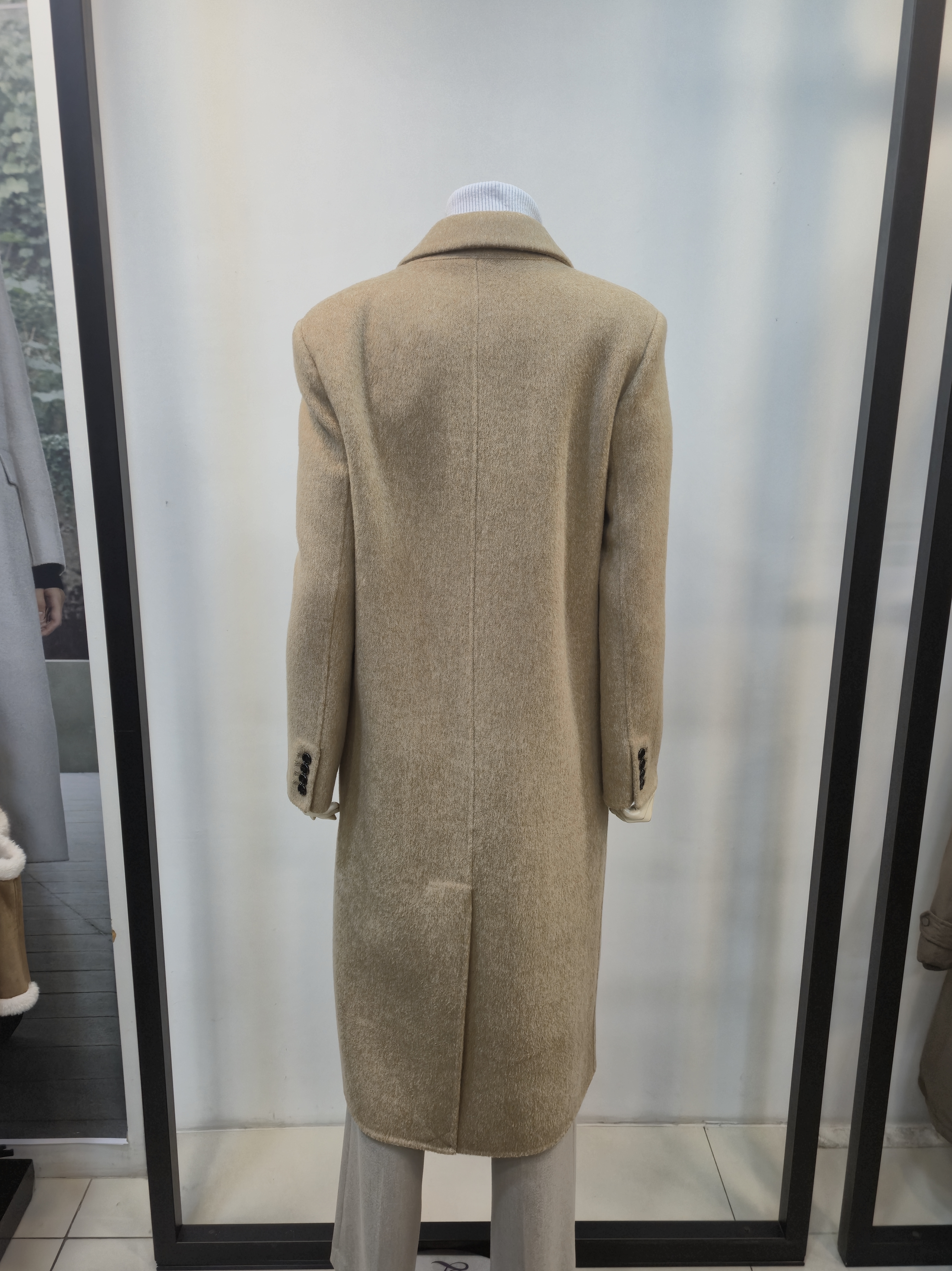 쉬즈미스 싱글핸드메이드코트  울혼방롱코트 하객룩 결혼식 P441100