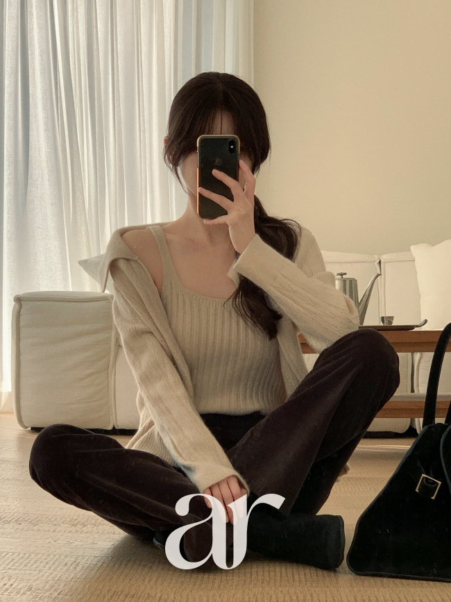 (울함유나시+집업세트) 골지 슬리브리스 투웨이 카라 집업 세트 st2752 상세 이미지 7