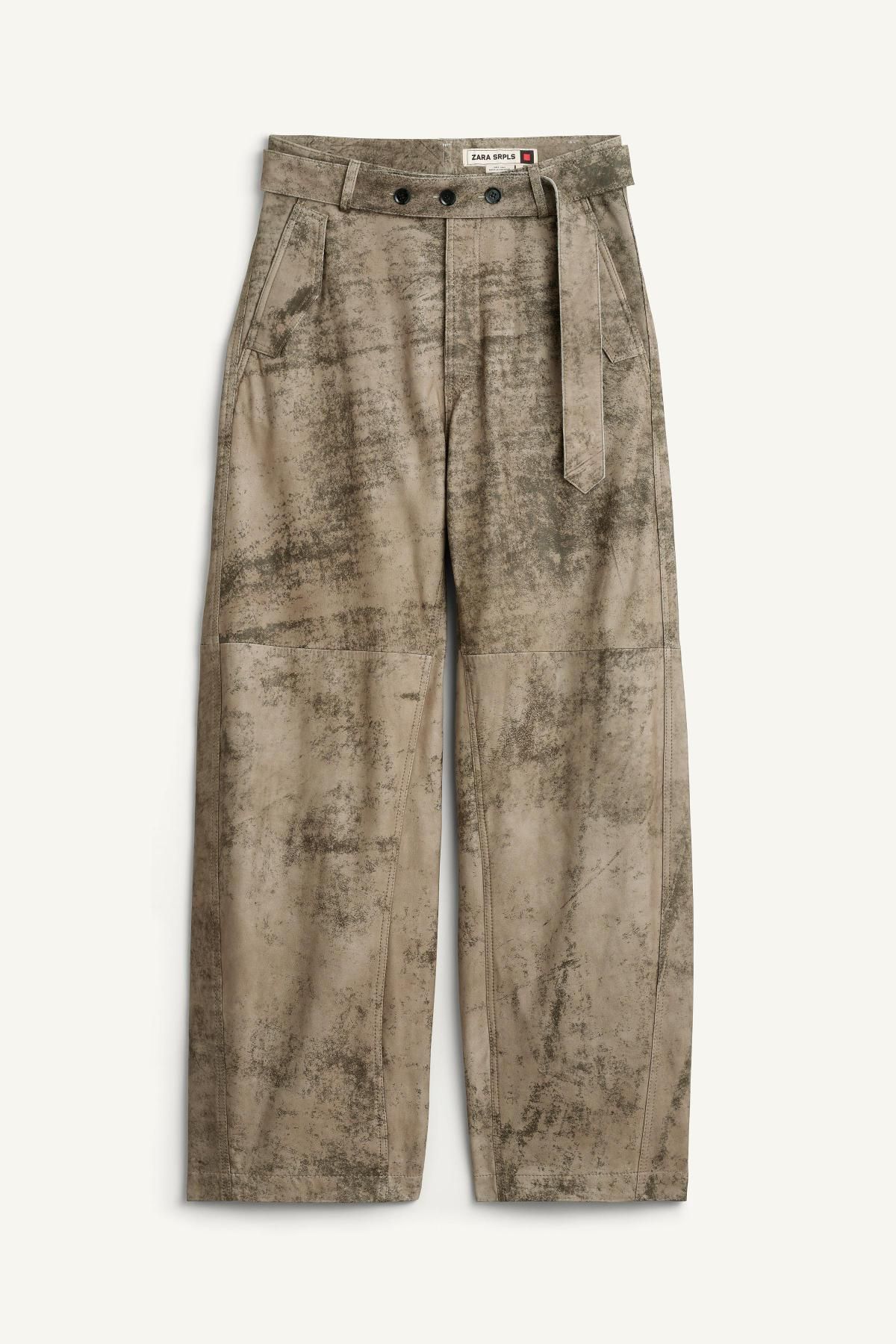 자라 와이드 배기 워시드 레더 팬츠 5479/921 TAUPE GREY - 메인 이미지