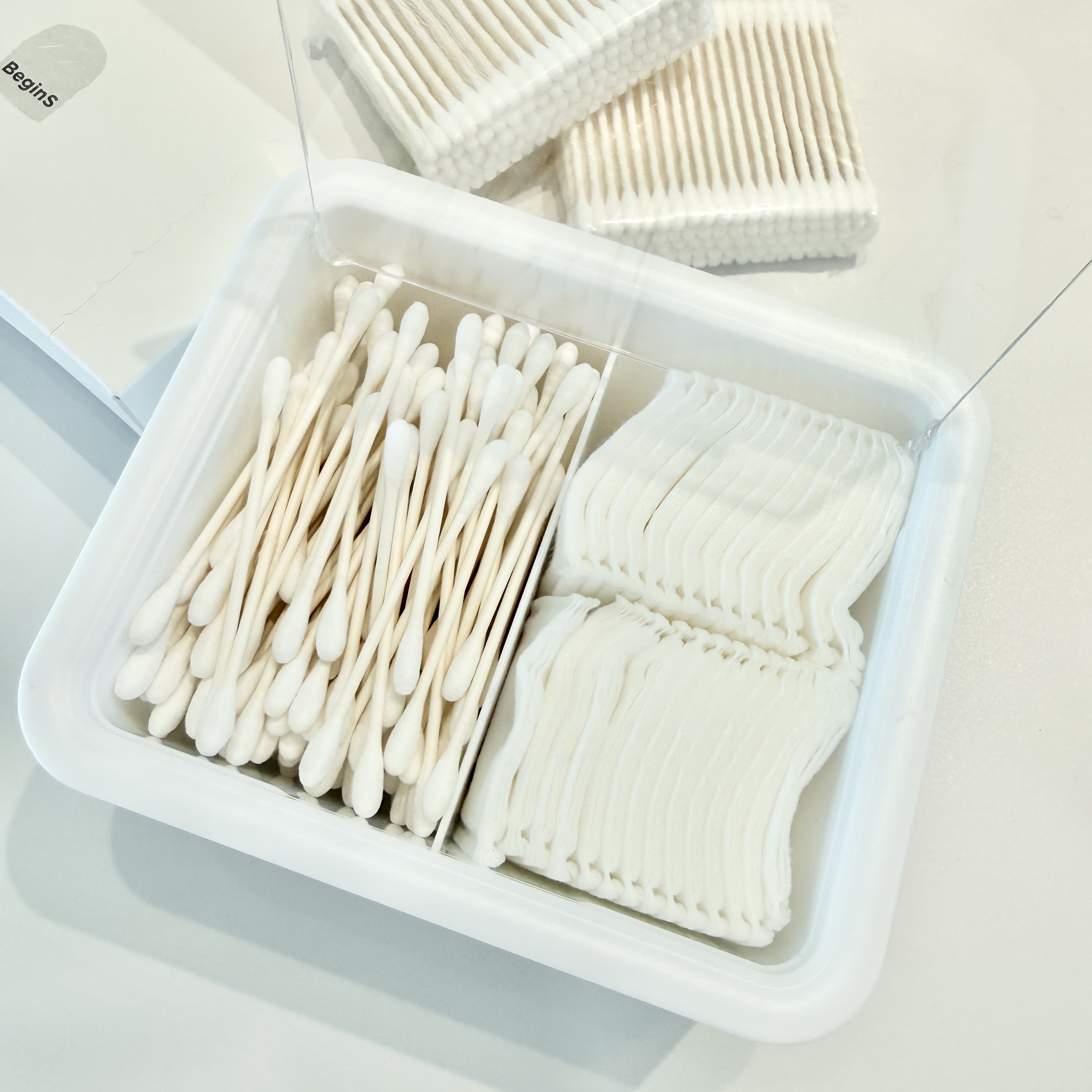 면봉 화장솜 머리끈 동전 화장대 두칸 정리함 수납함 통 이미지 8