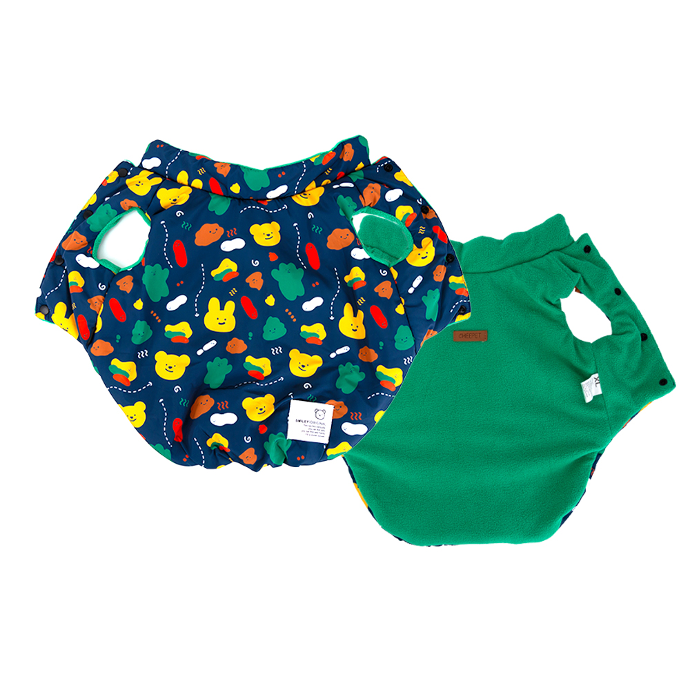 레토 강아지 패딩 양면 겨울옷 초경량 후리스