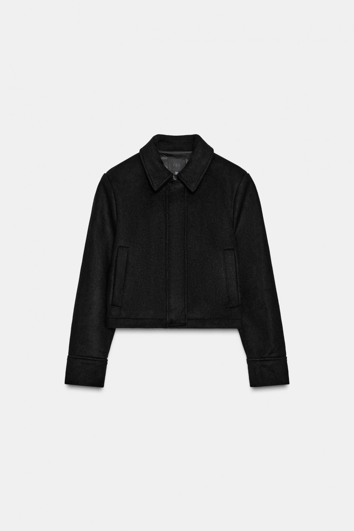 자라 울 블렌드 포켓 크롭 재킷 1255/718 BLACK - 메인 이미지