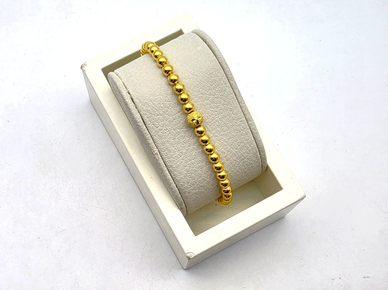 24K 순금 11.25g(3) 비즈 팔찌(18K 연결고리 장식)