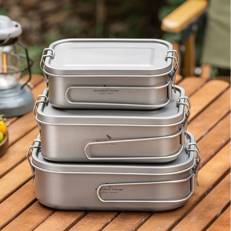 대륙의 테팔 티타늄 도시락 밀폐용기 캠핑 반합 그릇 3가지 크기