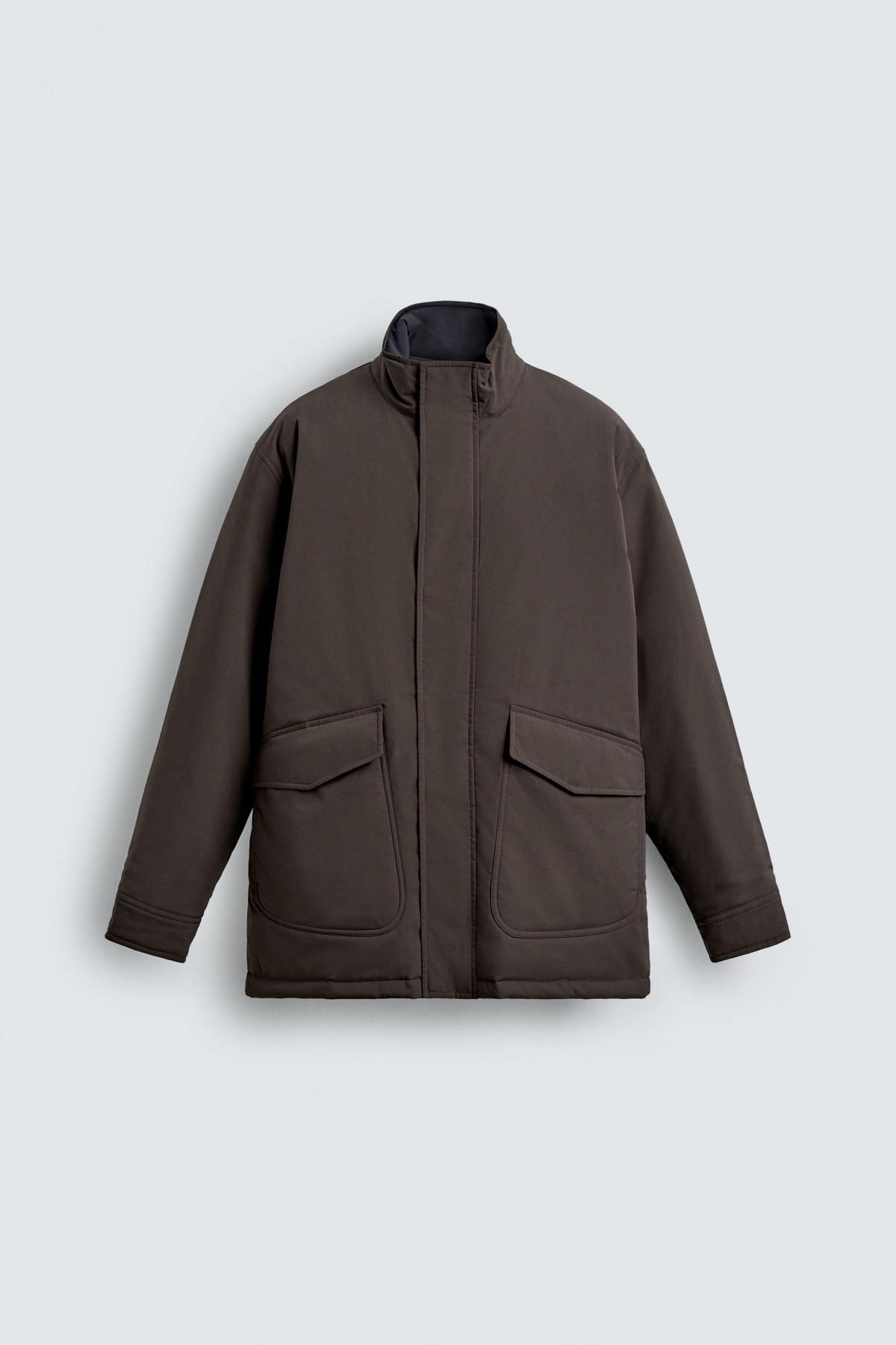 자라 테크니컬 경량 패딩 하이넥 자켓 6518/350 BROWN - 상품 이미지
