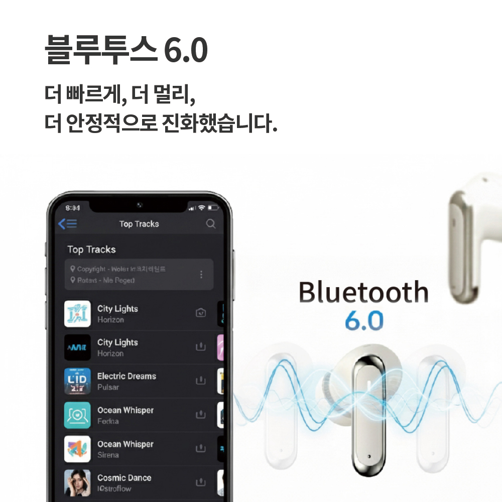 크라우 블루투스이어폰 6.0 ANC ENC 쿼드마이크 NV88-NTW1 이미지 6