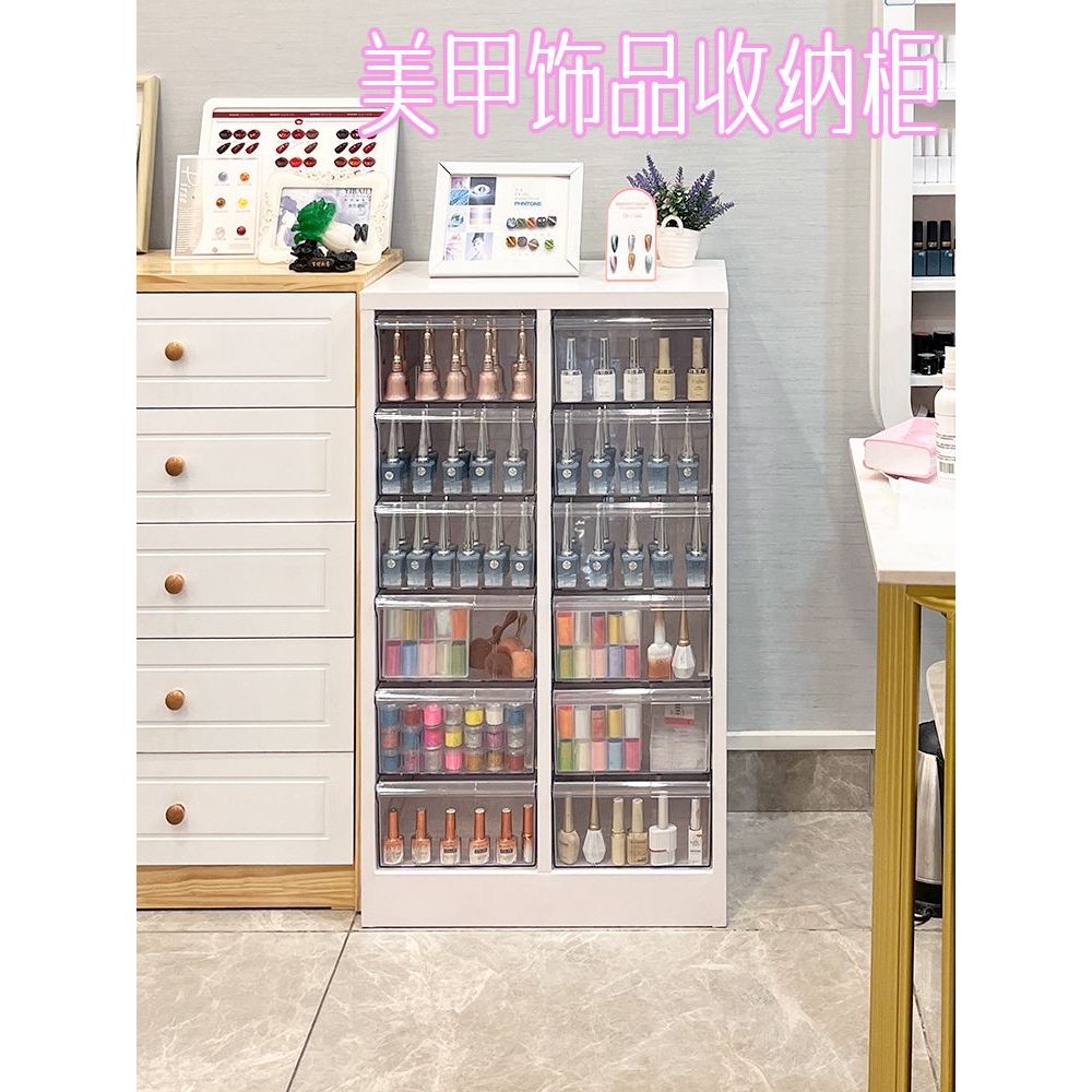 네일샵 서랍장 선반 하부장 네일하부장 보관함 네일 진열장 블랙 5단 서랍 1 - 상품 이미지