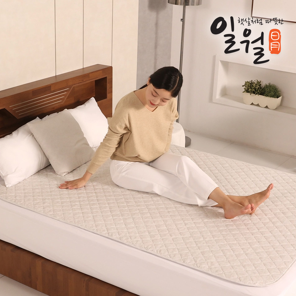 일월 전기매트 애쉬아이보리 초절전형 워셔블 탄소 카본매트 싱글
