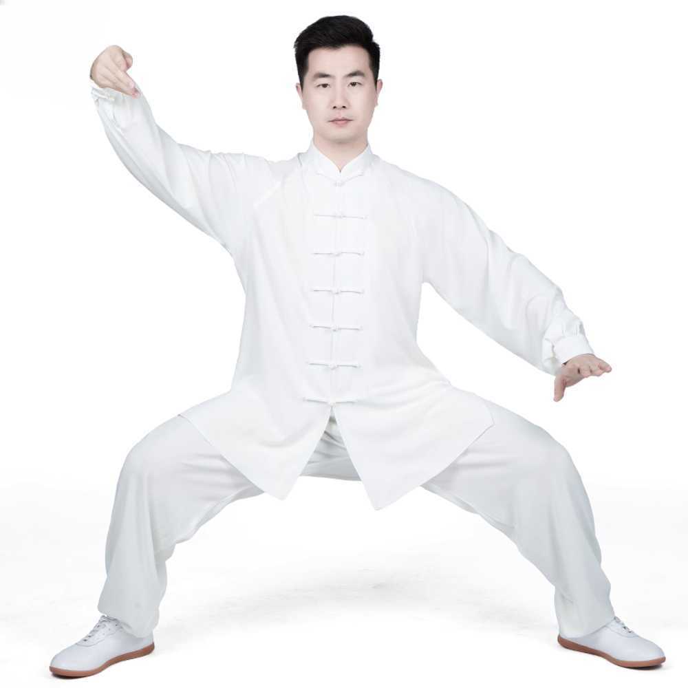 태극권 도복 무도 택견 우슈복 체육관 무술 긴팔 흰색 - 상품 이미지