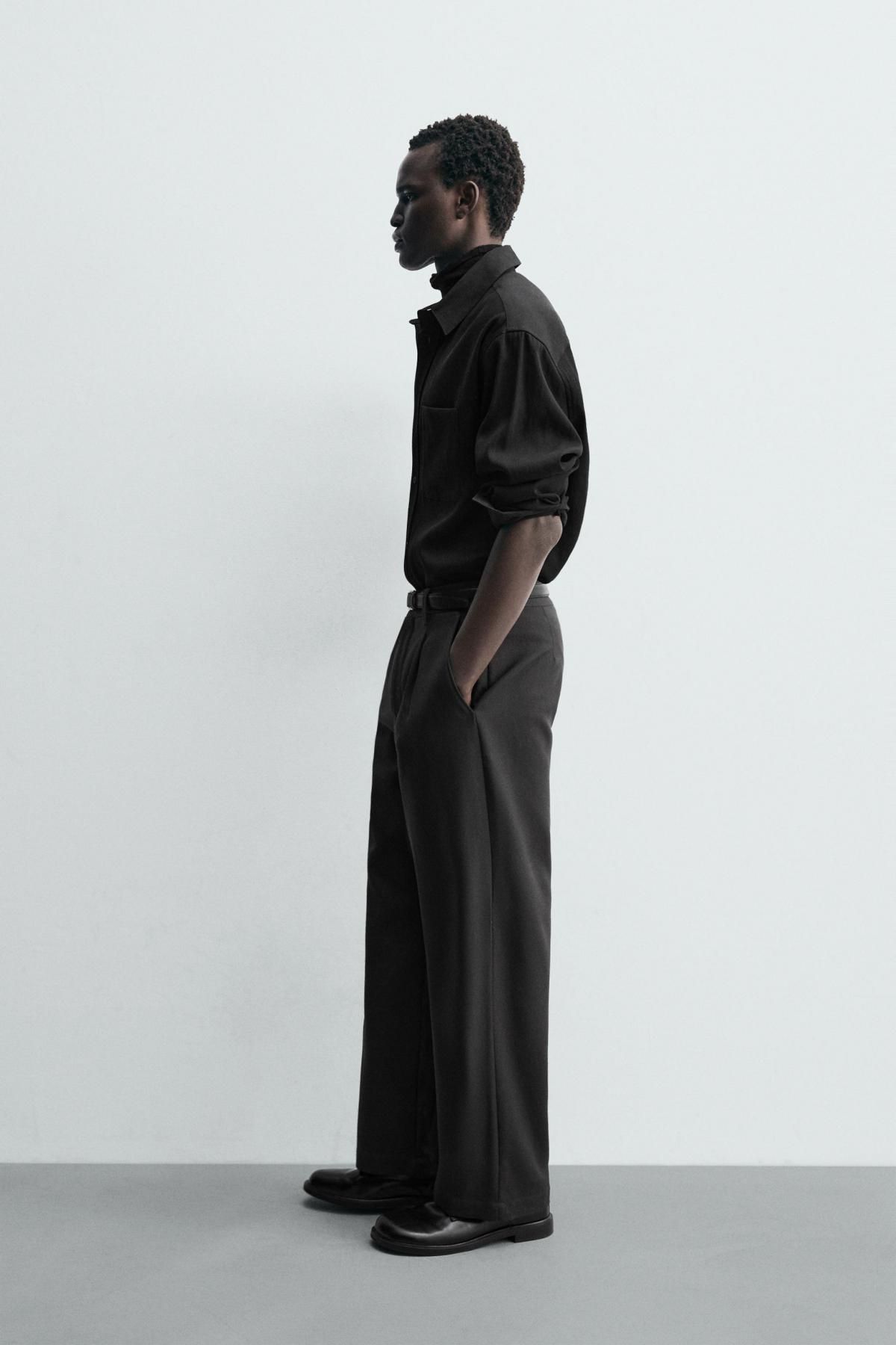 자라 릴랙스핏 테크니컬 블랙 긴팔 셔츠 9369/180 BLACK - 상세 이미지 5