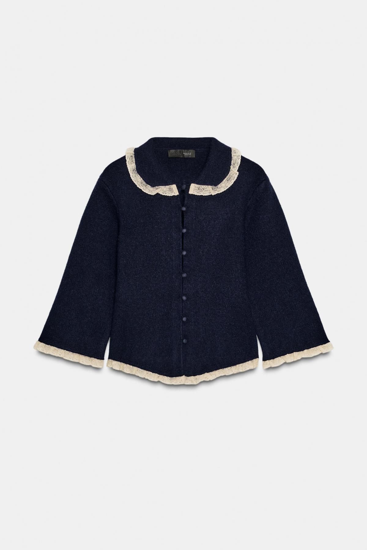 자라 레이스 피터팬카라 가디건 9598/226 NAVY BLUE - 상품 이미지