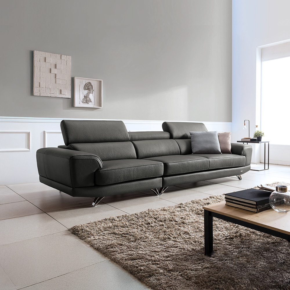 보루네오 제노 이태리 천연통가죽 소가죽 기능성 소파 4인용