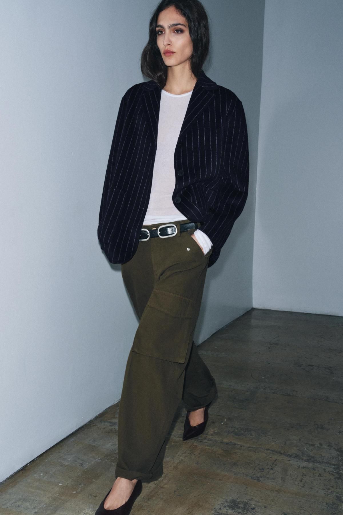 자라 테크니컬 핀스트라이프 울 테일러드 재킷 7522/247 STRIPED - 상세 이미지 2